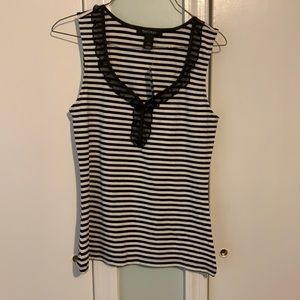 White House black market black white stripe tank top S